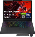 Lenovo Legion 5 AI-Powered Gaming Laptop, Intel Ultra 9 275HX, GeForce RTX 5070 GDDR7, 15.1' WQXGA 165Hz, 16GB DDR5, 2TB Storage (1TB SSD+1TB Docking), RGB Backlit Keyboard, Wi-Fi 7, Win 11 Pro, Black