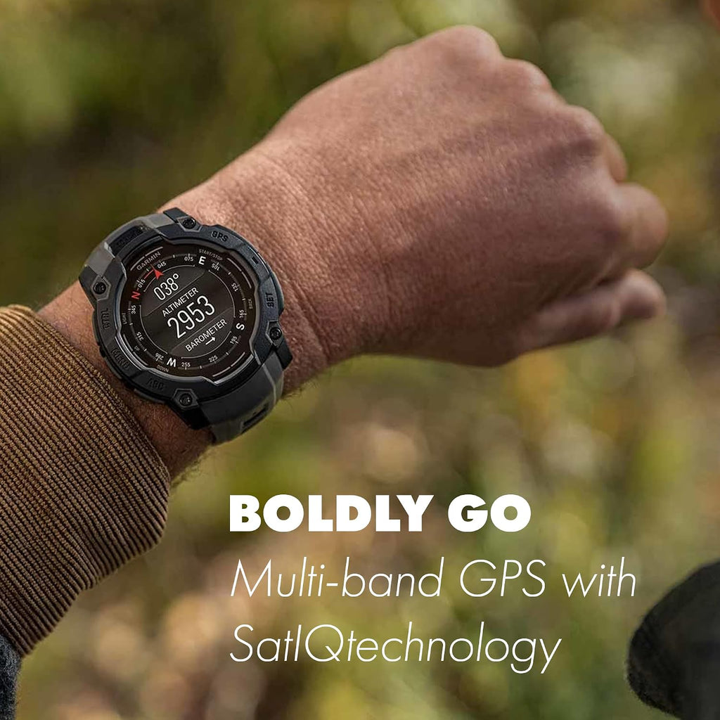 Garmin Instinct 3 Rugged GPS Smartwatch, 50 mm AMOLED Display, Multi-Band GPS with SatIQ, Built-in Flashlight, 24 Days Battery Life, Outdoor Sports and Navigation Features Supernova Collection Bundle