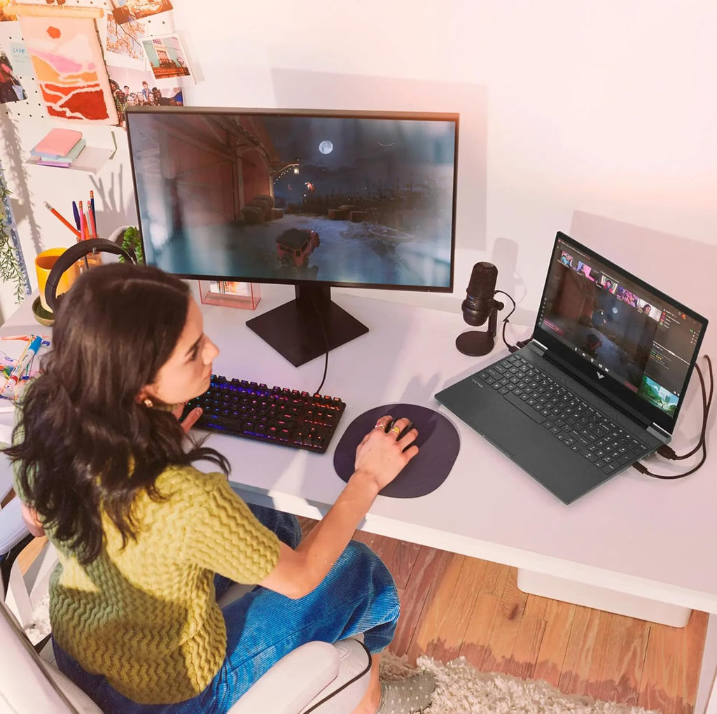 HP Victus 15.6' FHD 144Hz Gaming Laptop, AMD Ryzen 5-7535HS, AMD Radeon RX 6550M (Beats RTX 2050), Backlit Keyboard, Windows 11 Home, w/Cloth (32GB RAM |2TB PCIe SSD)