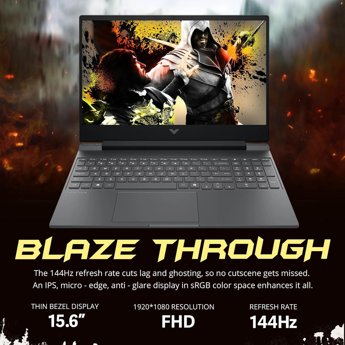 HP Victus 15.6' FHD IPS 144Hz Gaming Laptop, Intel i5-13420H, 16GB RAM, 1TB PCIe SSD, NVIDIA GeForce RTX 3050, Keyboard Backlit, HD Webcam, Wi-Fi 6, Win 11 Pro, Mica Silver, 1TB Docking Station Set