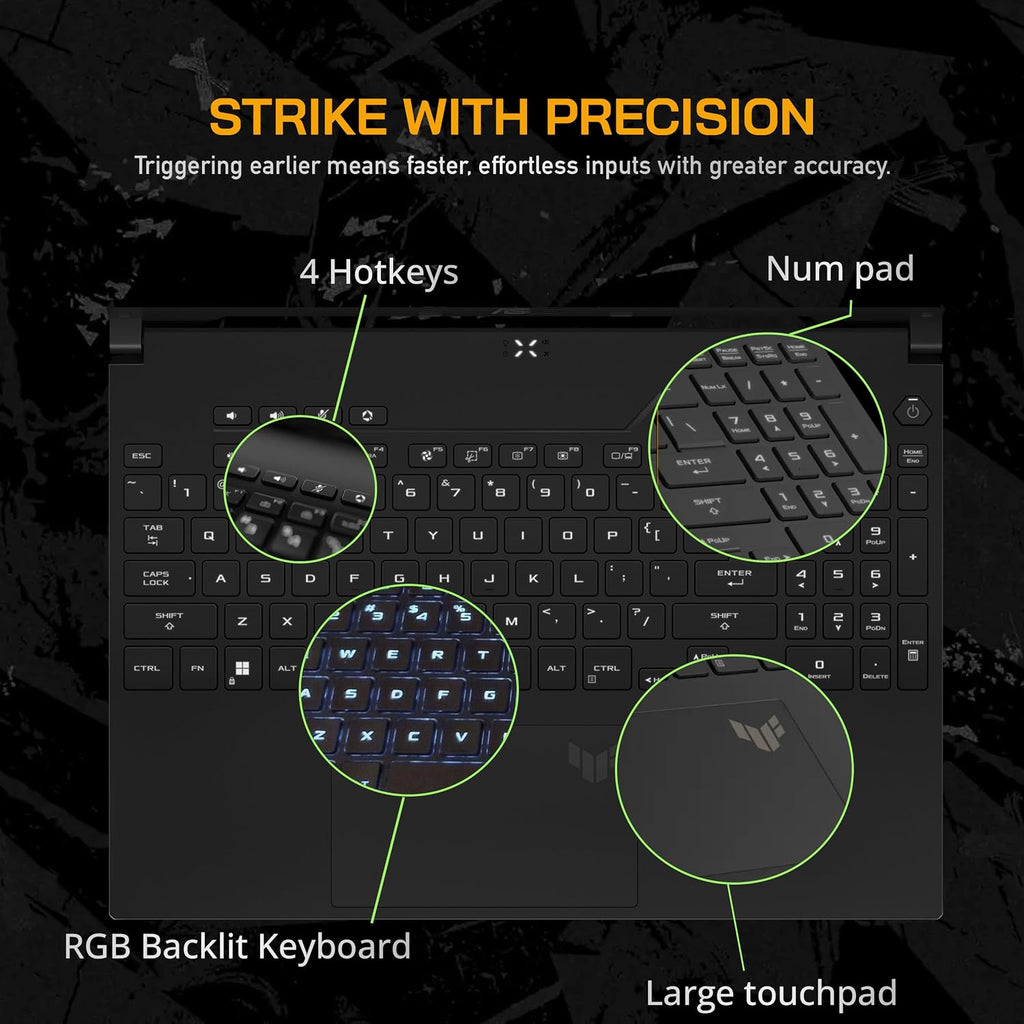 asus TUF A16 16'' FHD 165Hz Gaming Laptop, AMD Ryzen 7-7735HS, Radeon RX7600S V8G Graphics, 32GB DDR5 RAM, 1TB PCIe SSD, RGB Backlit Keyboard, Wi-Fi 6, HD Camera, Black, Win 11 Pro, 32GB USB Card