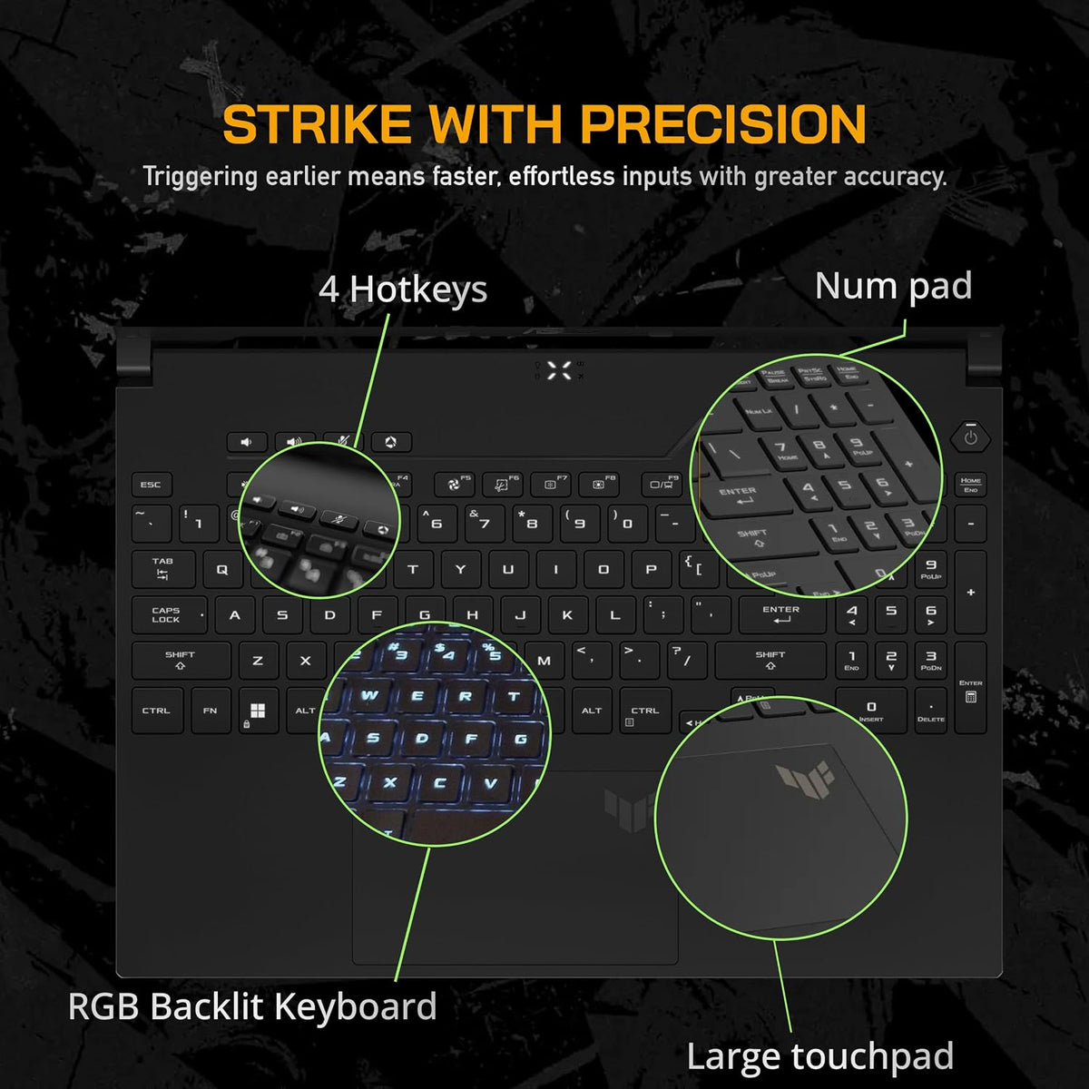 asus TUF A16 16'' FHD 165Hz Gaming Laptop, AMD Ryzen 7-7735HS, Radeon RX7600S V8G Graphics, 32GB DDR5 RAM, 1TB PCIe SSD, RGB Backlit Keyboard, Wi-Fi 6, HD Camera, Black, Win 11 Pro, 32GB USB Card