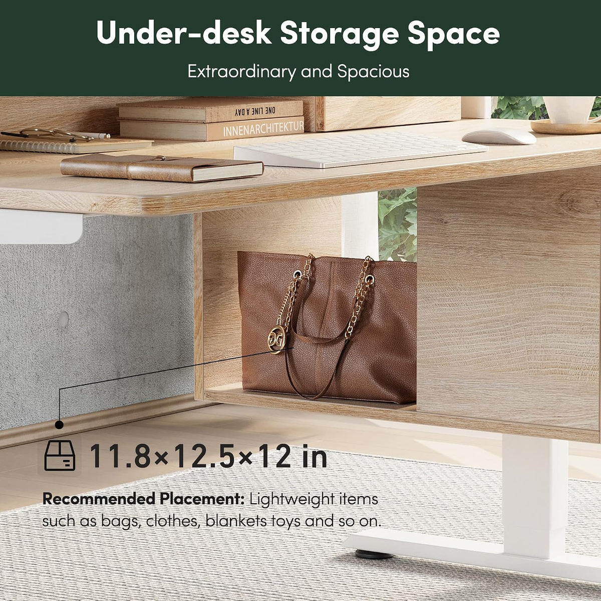 FEZIBO Standing Desk with Wood Drawers, 48' x 24' Electric Height Adjustable Table with Monitor Shelf, 3 Drawers and Open Storage, Computer Home Office Sit and Stand up Workstation, Maple