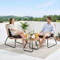 Tappio 3 Piece Outdoor Wicker Furniture Patio Bistro Set, Balcony Furniture Rattan Conversation Sets with Cushions, Wicker Patio Chairs Patio Furniture Set for Outdoor Poolside Garden