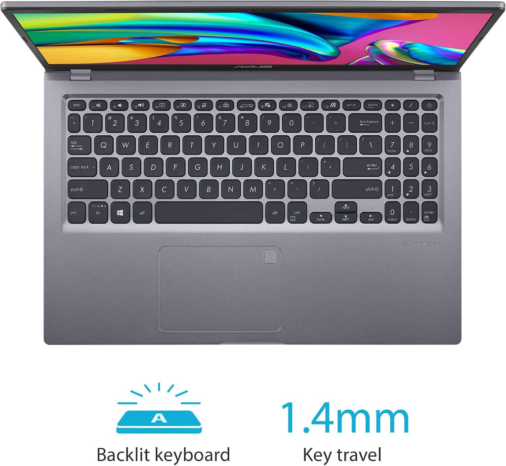 ASUS VivoBook 15 F515 Thin and Light Laptop, 15.6' FHD Display, Intel Core i3-1005G1 Processor, 4GB DDR4 RAM, 128GB PCIe SSD, Fingerprint Reader, Windows 10 Home in S Mode, Slate Grey, F515JA-AH31