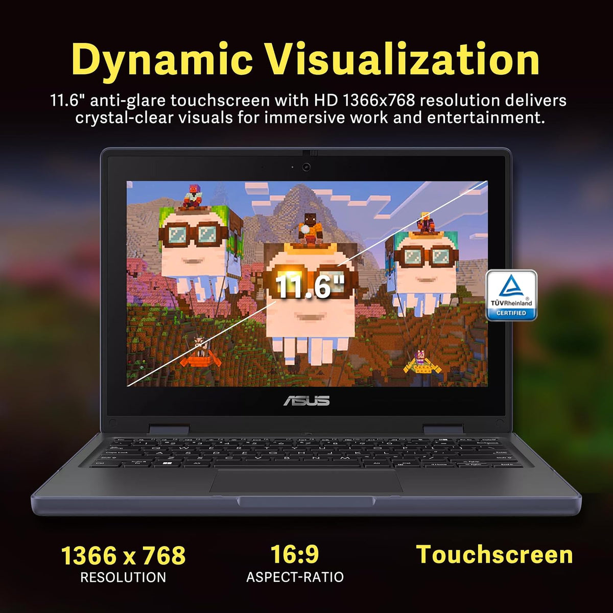 ASUS 11.6' HD Touchscreen 2-in-1 Laptop for Students, Intel Celeron N100, UHD Graphics, 4GB RAM, 288GB Storage(128GB SSD＋160GB Docking Station Set), Webcam, Wi-Fi 6, Windows 11 Pro, Mineral Gray