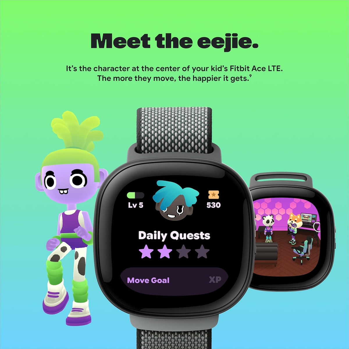 Fitbit Google Ace LTE - Kids Smartwatch with Call, Message, GPS, and Activity-Based Games, Ace Pass Data Plan Required - Spicy - Moovin