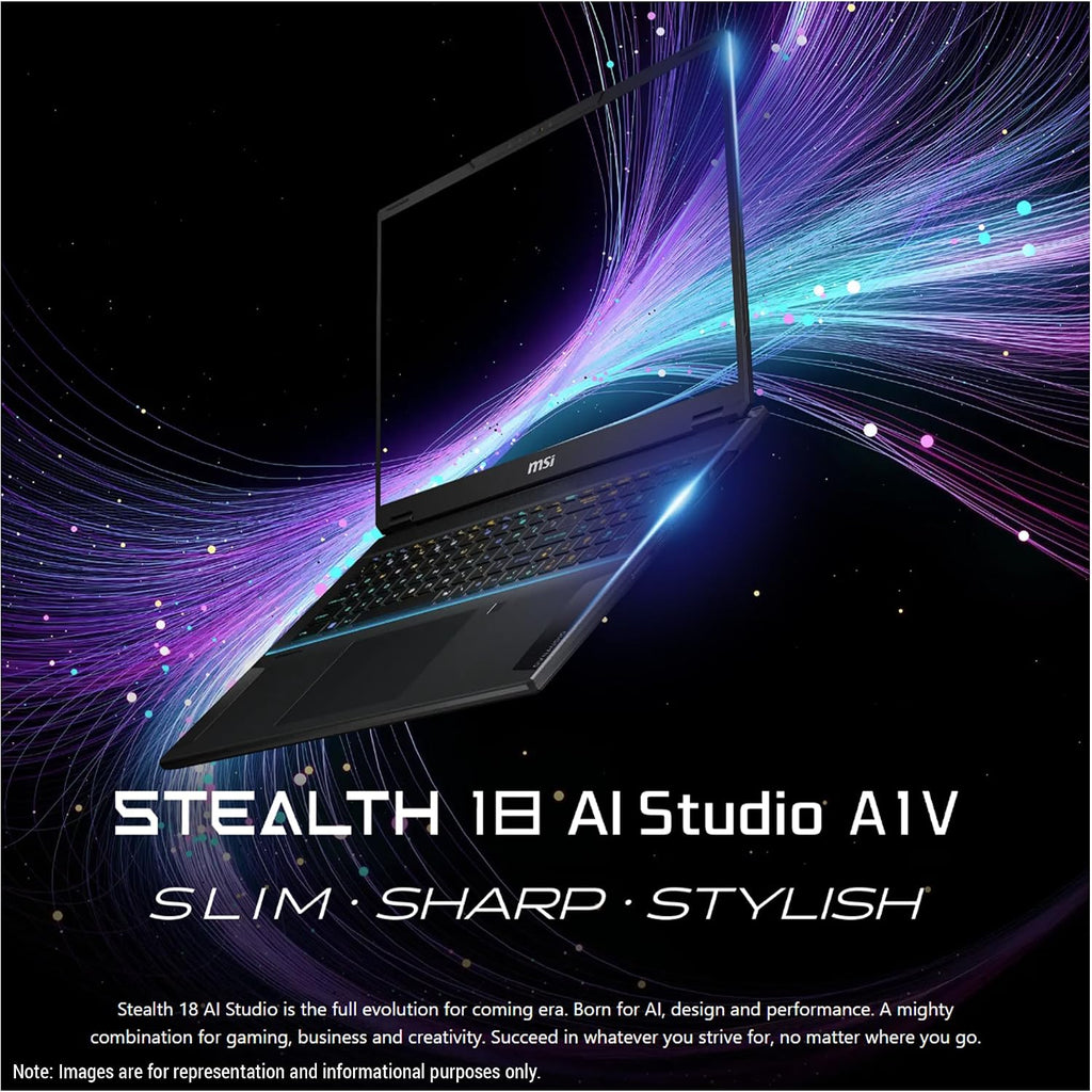 msi Stealth 18 AI Studio Gaming Laptop, Intel Ultra 9-185H, 64 GB DDR5 RAM, 4 TB PCle SSD, 18' QHD+ (2560x1600) 240Hz, Nvidia G-Force RTX 4080, Backlit Keyboard, W11 Home