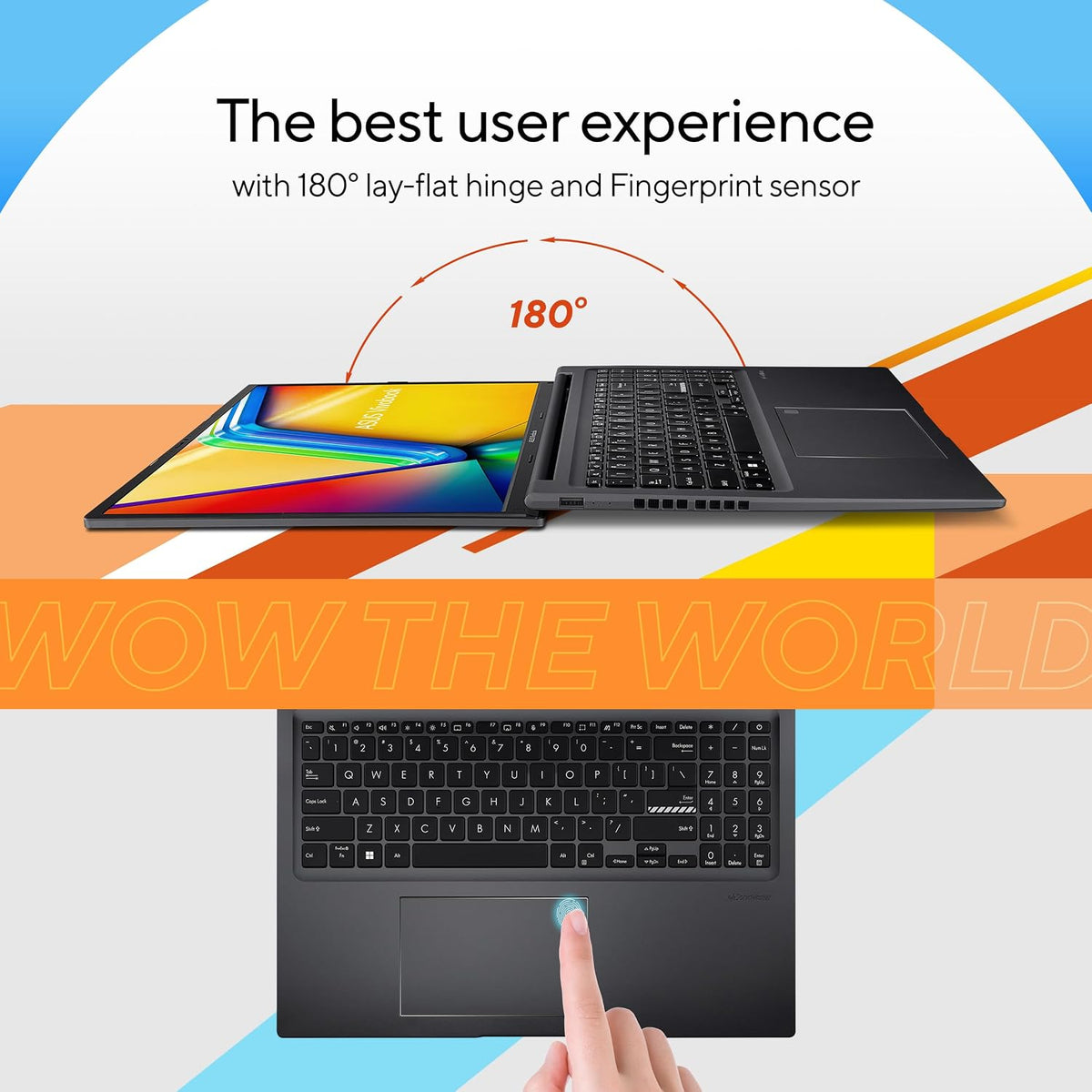 ASUS Vivobook 16 Laptop, 16' WUXGA 1920X1200 16:10 Display, AMD Ryzen™ 5 5625U CPU, AMD Radeon™ Graphics, 8GB RAM, 512GB SSD, Fingerprint Sensor, Windows 11 Home, Indie Black, M1605YA-EH54