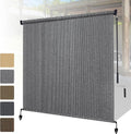 Shade&Beyond Patio Shades Roll Up Outdoor 11' W x 8' H, Cordless Roller Shade Blinds with 90% UV Protection, Exterior Sunshade Cloth Roll for Pergola Porch Gazebo Balcony, Gray