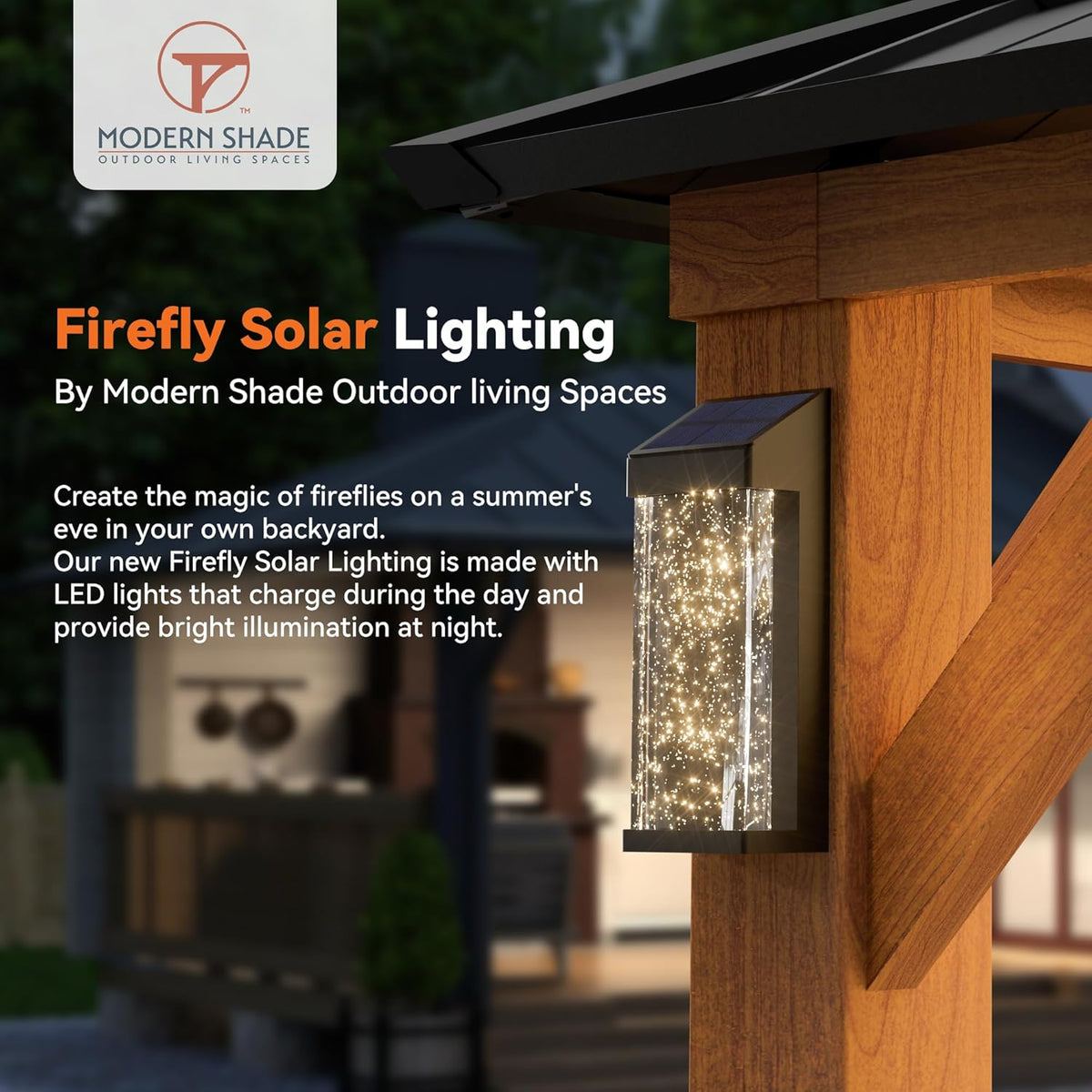 Modern Shade The Horizon Hard Top Gazebo 10' x 14' with 4 LED Lights, Permanent Hardtop Gazebo with Galvanized Steel Double Roof, Metal Gazebo with Decor Hooks, Mosquito Nettings for Patio, Wood Grain