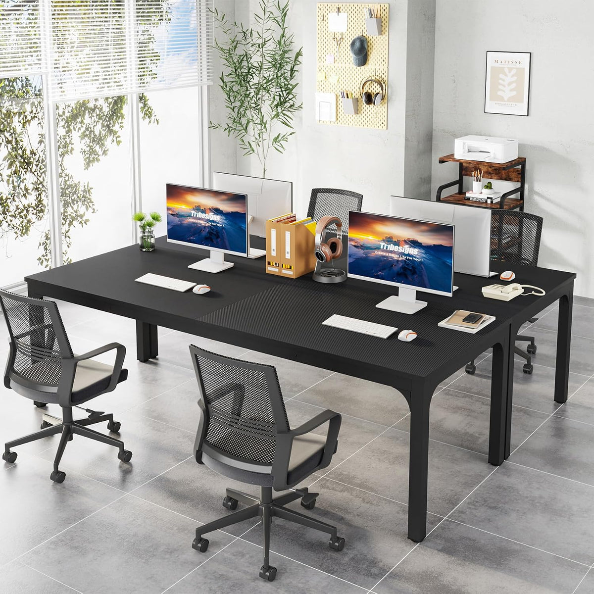 Tribesigns 78.7 Inches Extra Long Computer Desk 2 Person Desk, Double Long Desk, Workstaion for Home Office