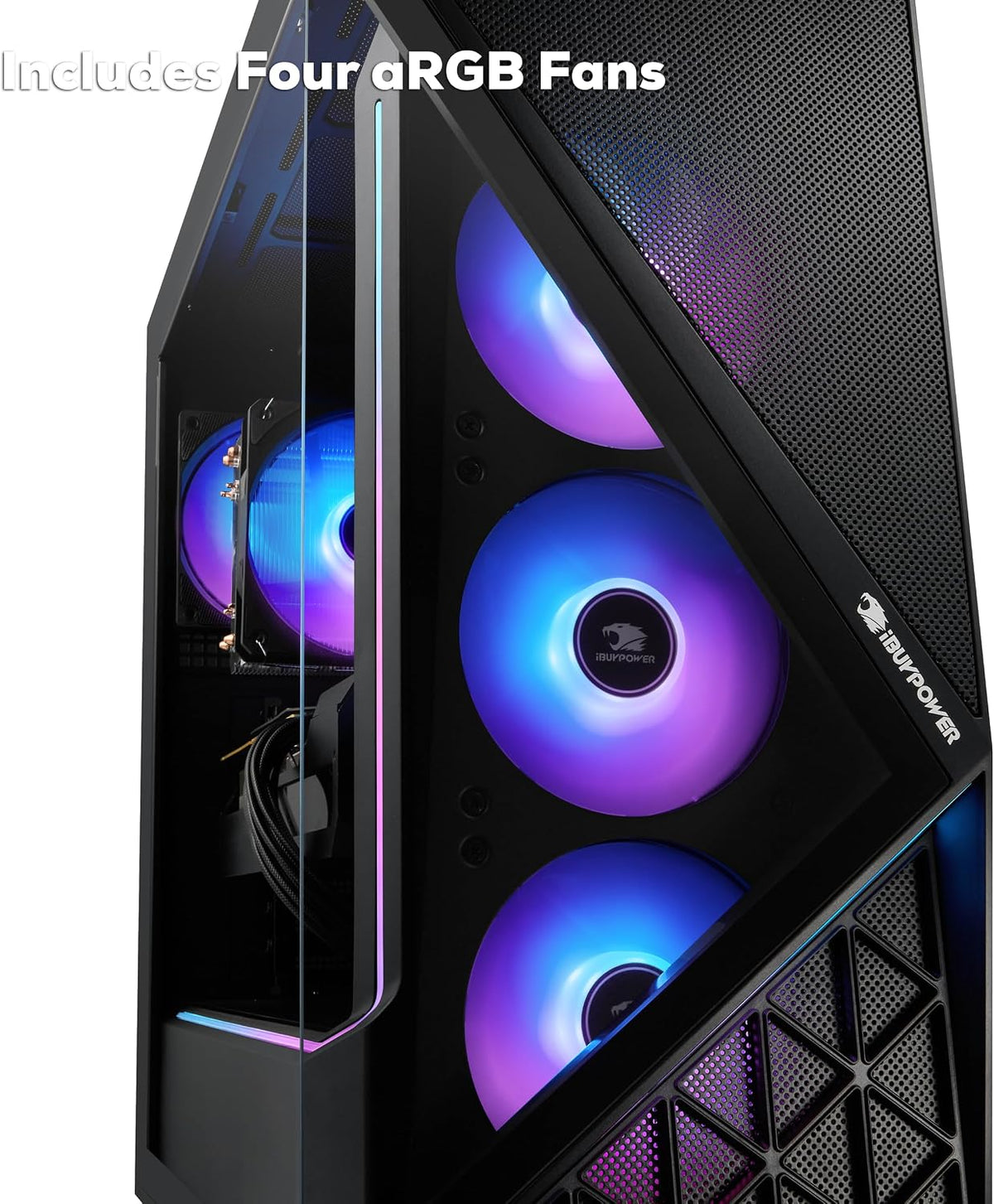 iBUYPOWER Slate Black Gaming PC Desktop Computer AMD Ryzen 7 8700F CPU, AMD Radeon RX 9060XT 8GB GPU, 32GB DDR5 RGB 5200MHz RAM, 2TB NVMe SSD, Windows 11 Home, Gamer Keyboard and Mouse - SBA7R96XT03