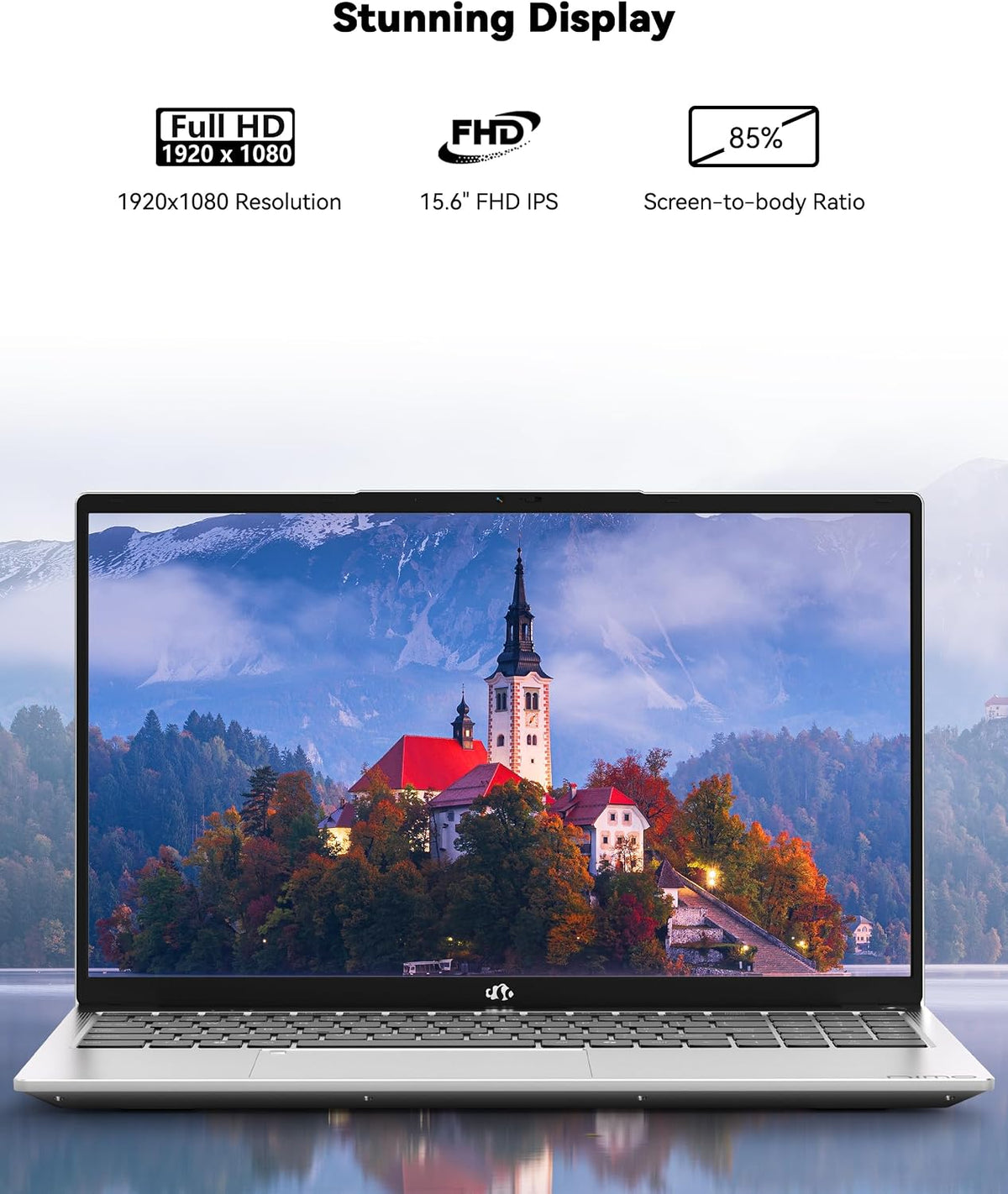NIMO 15.6' IPS FHD Student Laptop, Intel Core i3-1215U 8GB RAM 512GB SSD(Beats i5-1135G7, Up to 4.4GHz) Computer with 180° Open Angle 65W Type C Backlit KB, Wi-Fi 6, for Home and Business