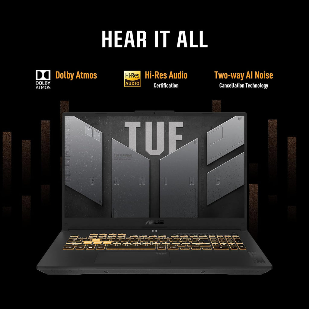 ASUS TUF Gaming F17 (2023) Gaming Laptop, 17.3â€ FHD 144Hz Display, GeForce RTX 3050, Intel Core i5-12500H, 16GB DDR4, 512GB PCIe SSD, Wi-Fi 6, Windows 11, FX707ZC-ES53,Mecha Gray