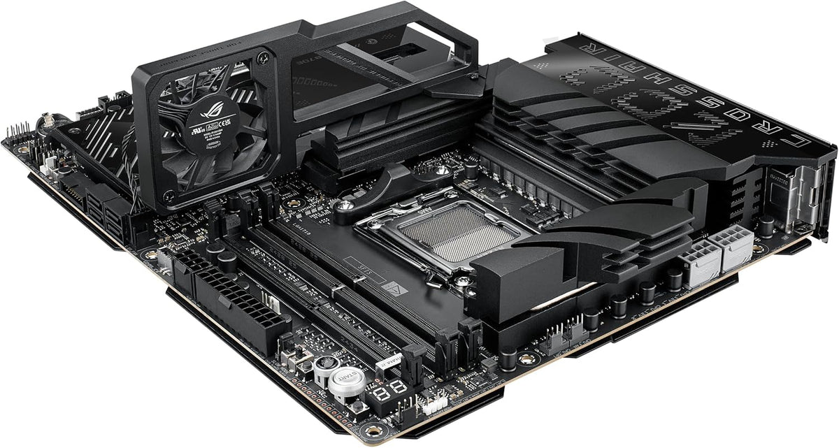 ASUS ROG Crosshair X870E APEX AMD X870E AM5 ATX Motherboard, Advanced AI PC-Ready, 18+2+2 Stages, DDR5, ROG Memory Fan, ROG DIMM.2 Card, Wi-Fi 7, 5G LAN, 3X M.2, PCIe® 5.0, USB4®, USB Type-C®, AI OC