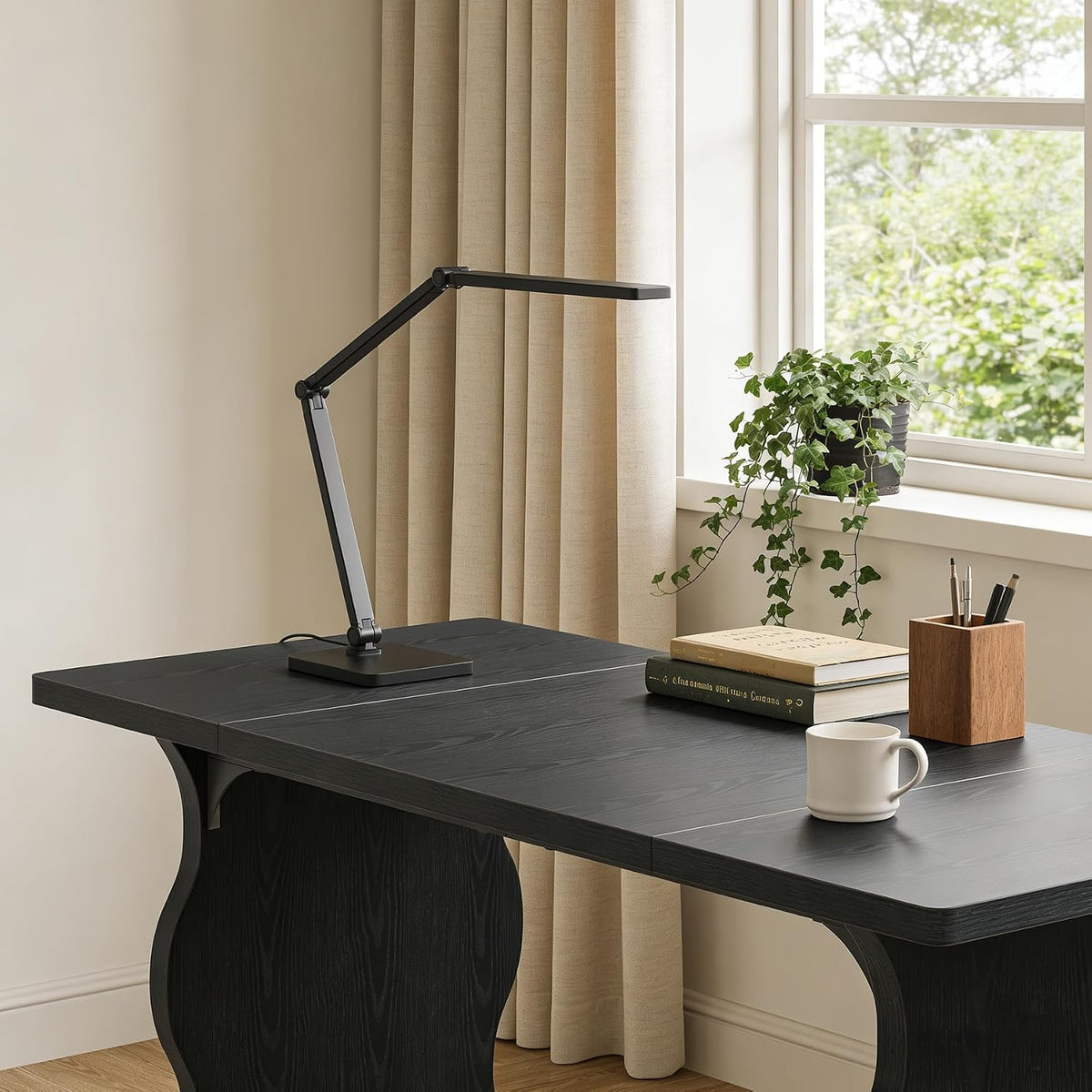 Tribesigns 63' Large Desk for Home Office, Spacious Executive Computer Desk with Ample Leg Room, Double PC Gaming Writing Table Study Desk with Sturdy Legs, Black