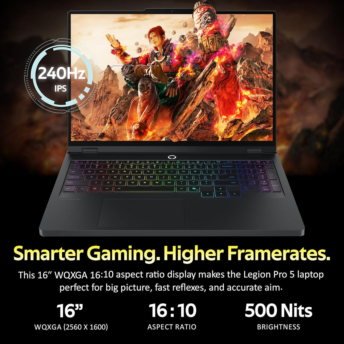 Lenovo Legion Pro 5 16' WQXGA 240Hz Gaming Laptop, AMD Ryzen 9 8945HX, NVIDIA GeForce RTX 5060, 32GB DDR5, 1TB SSD, 24-Zone RGB Backlit Keyboard, WiFi 7, Win 11 Pro, Black, 1TB Docking Station Set