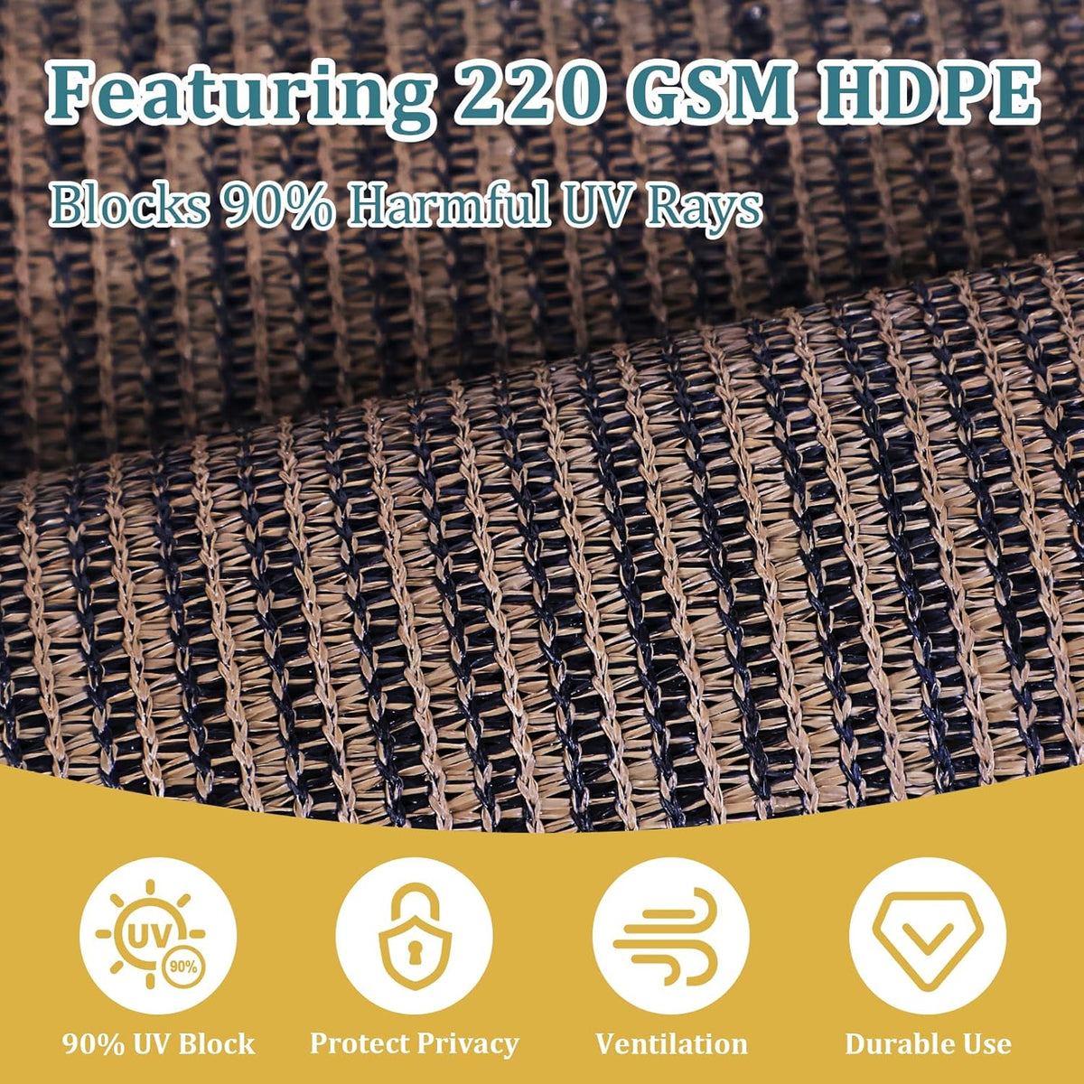 Shade&Beyond Patio Shades Roll up Outdoor Roller Shade Blinds 9' W x 8' H, Cordless with 90% UV Protection, Exterior Sunshade Cloth Roll for Pergola Porch Gazebo Balcony, HDPE Fabric, Mocha