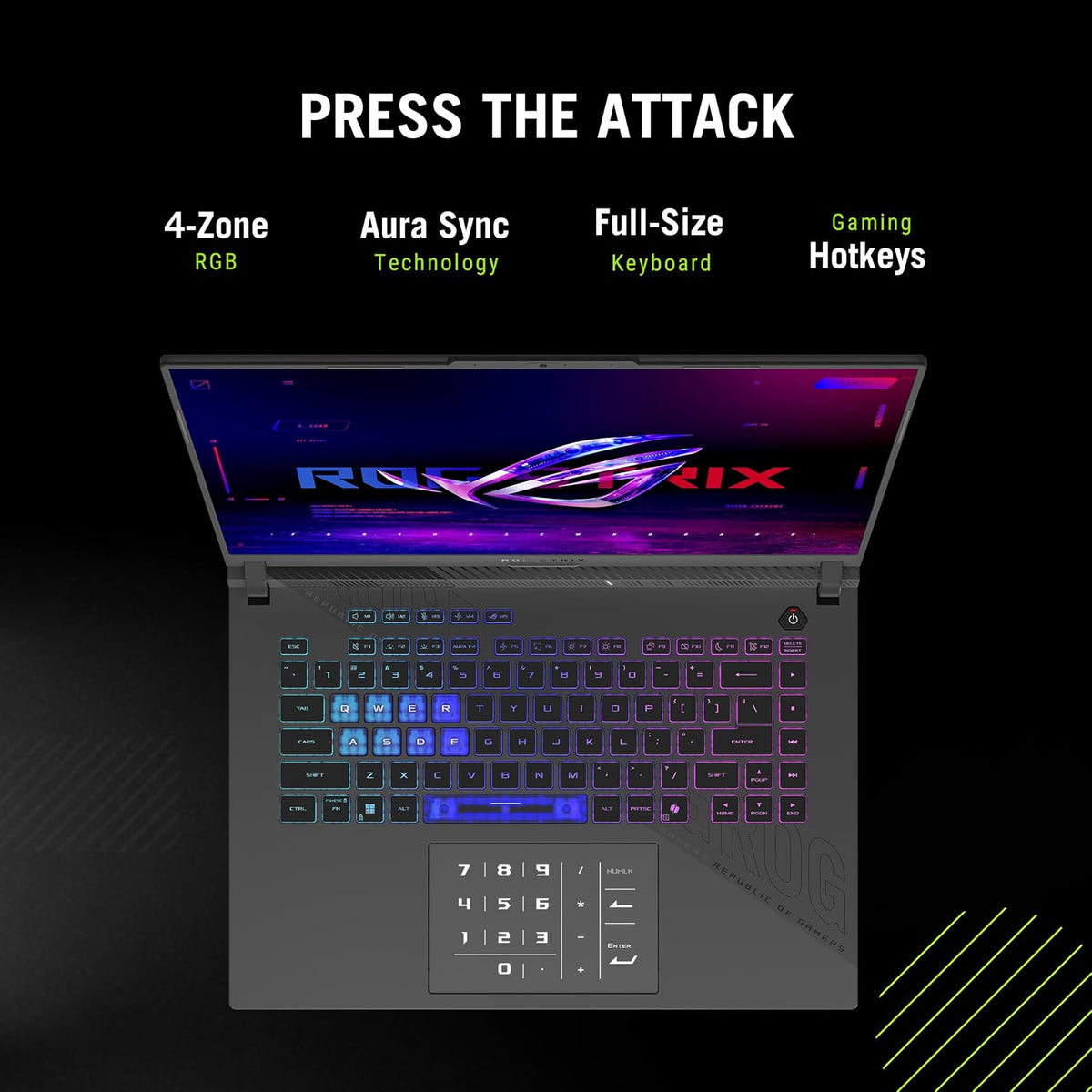 ASUS ROG Strix G16 Gaming Laptop, 16' 144Hz WUXGA FHD Display, NVIDIA GeForce RTX 5050 GPU, AMD Ryzen 9 9955HX Processor, 16GB DDR5 RAM, 1TB SSD, Backlit RGB Keyboard, Windows 11