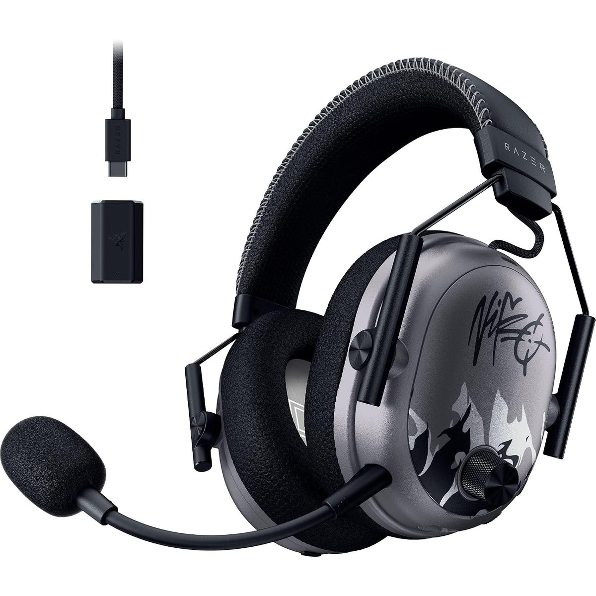 Razer BlackShark V3 Pro Wireless ANC Gaming Headset for PC: Full Band Mic - 50mm Driver - 2.4 GHz, Bluetooth, USB, 3.5mm - Works with PC, Mac, PS5, Nintendo Switch - Long Battery Life - Niko Edition