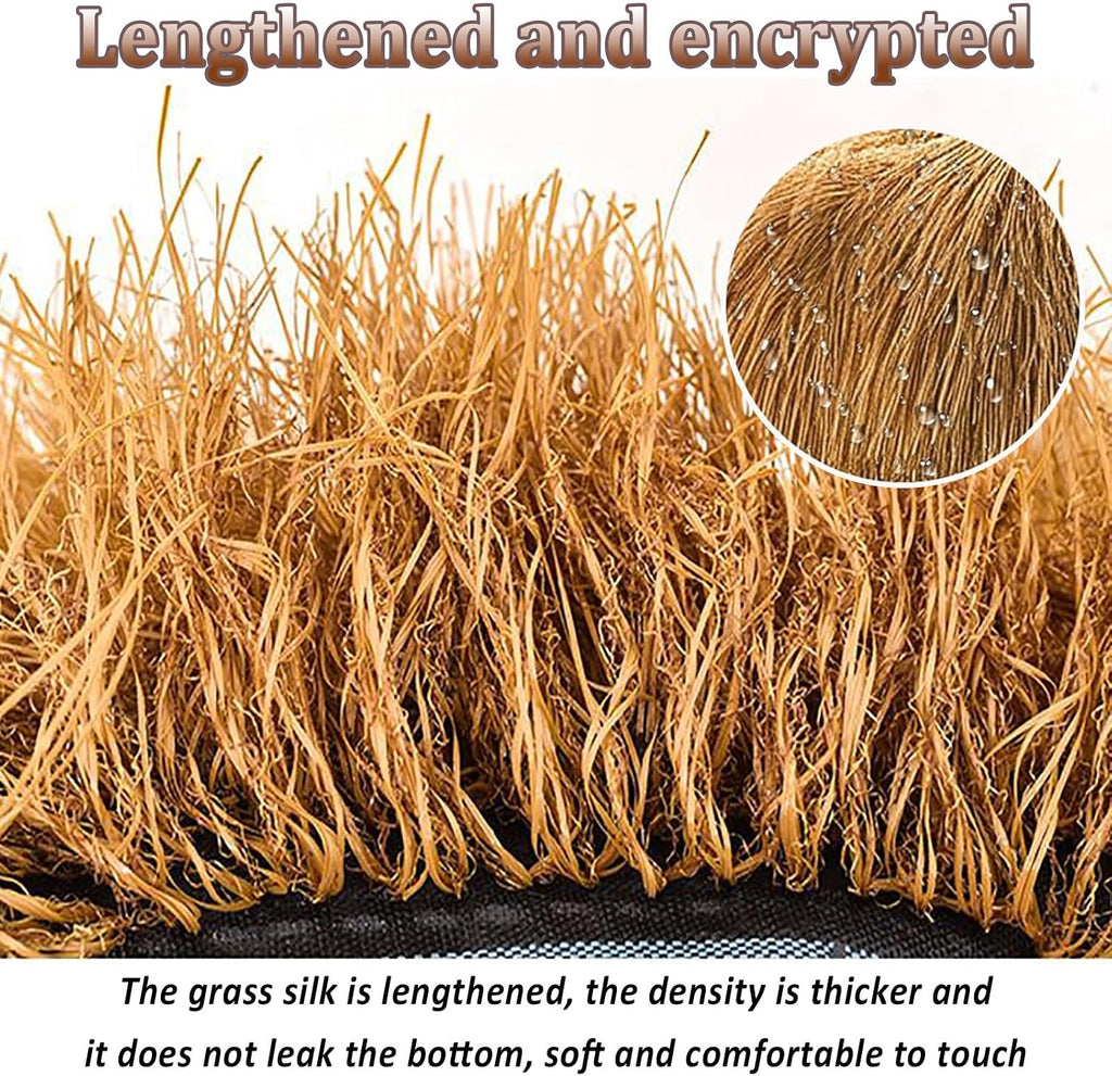 Synthetic Thatch Grass Table Runner, Artificial Palm Straw Roll, Simulation Thatch Tile, Fake Straw Fireproof, Faux Turf for Garden Pavilion Decoration(0.5x18m(19.7x708.7in))