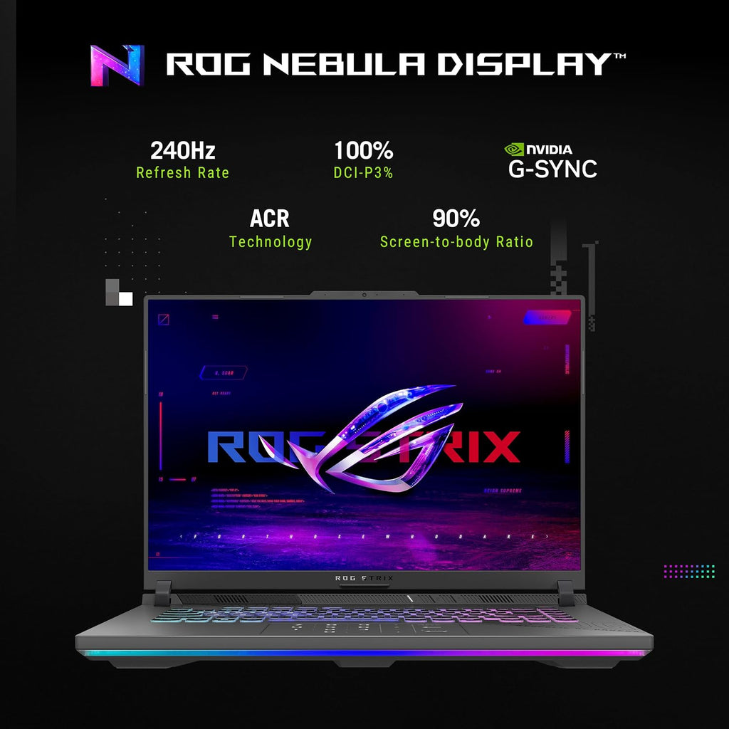 ASUS ROG Strix G16 Gaming Laptop, 16' 144Hz WUXGA FHD Display, NVIDIA GeForce RTX 5050 GPU, AMD Ryzen 9 9955HX Processor, 16GB DDR5 RAM, 1TB SSD, Backlit RGB Keyboard, Windows 11