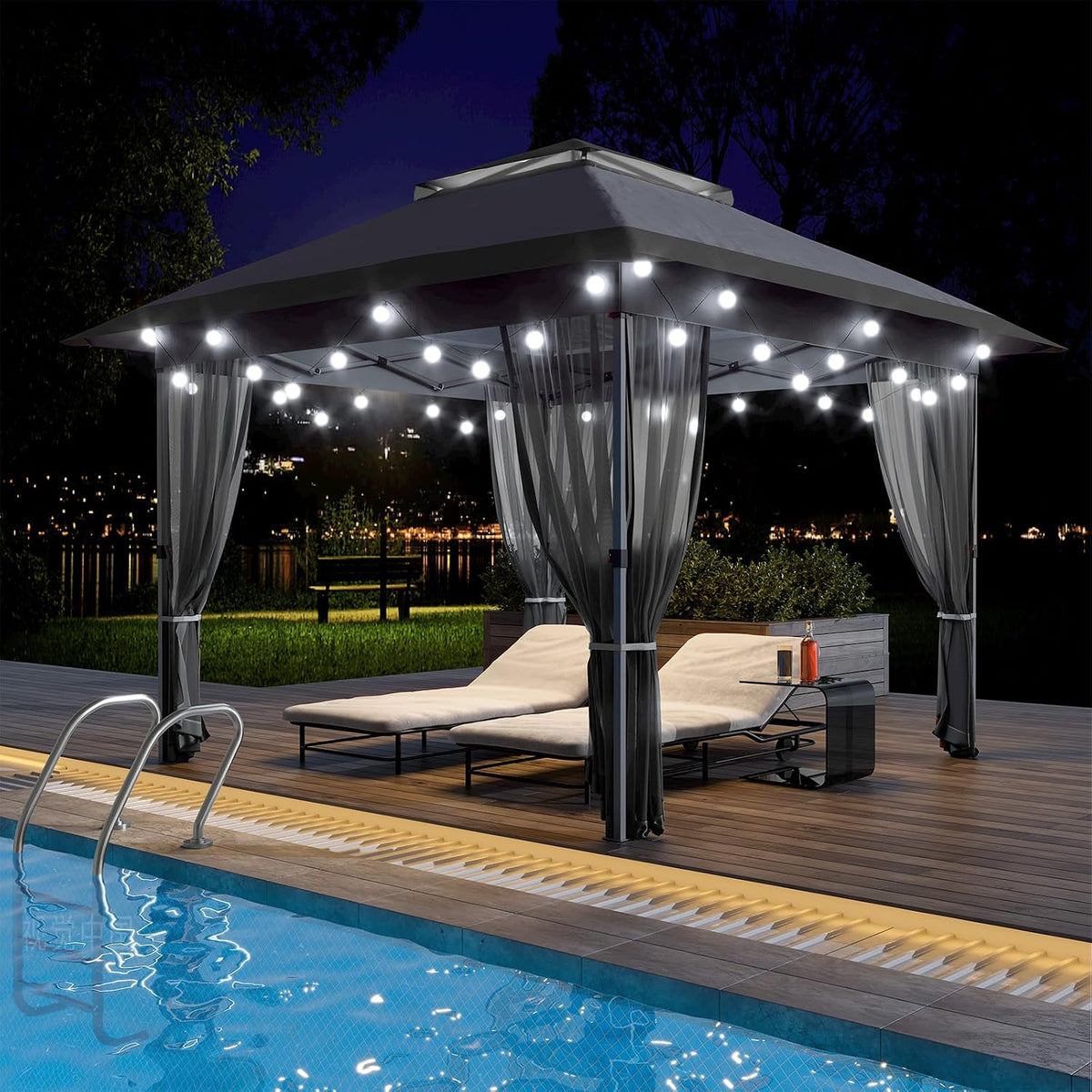 GarveeLife 12 ft x12 ft Softtop Gazebo, Outdoor Pop Up Gazebo with Mosquito Netting, Party Tent & Shelter with Double Roofs for Gardens, Patios, Lawns