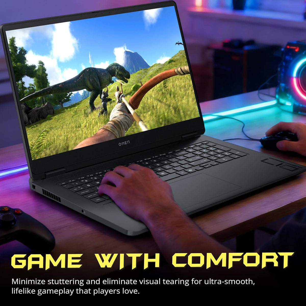 HP Omen 17.3' QHD Gaming Laptop, AMD Ryzen AI 7 350, 16GB DDR5, 2TB Storage(1TB SSD+1TB Docking Station Set), NVIDIA GeForce RTX 5070 8 GB GDDR7, RGB Backlit Keyboard, Win11 Home, Black