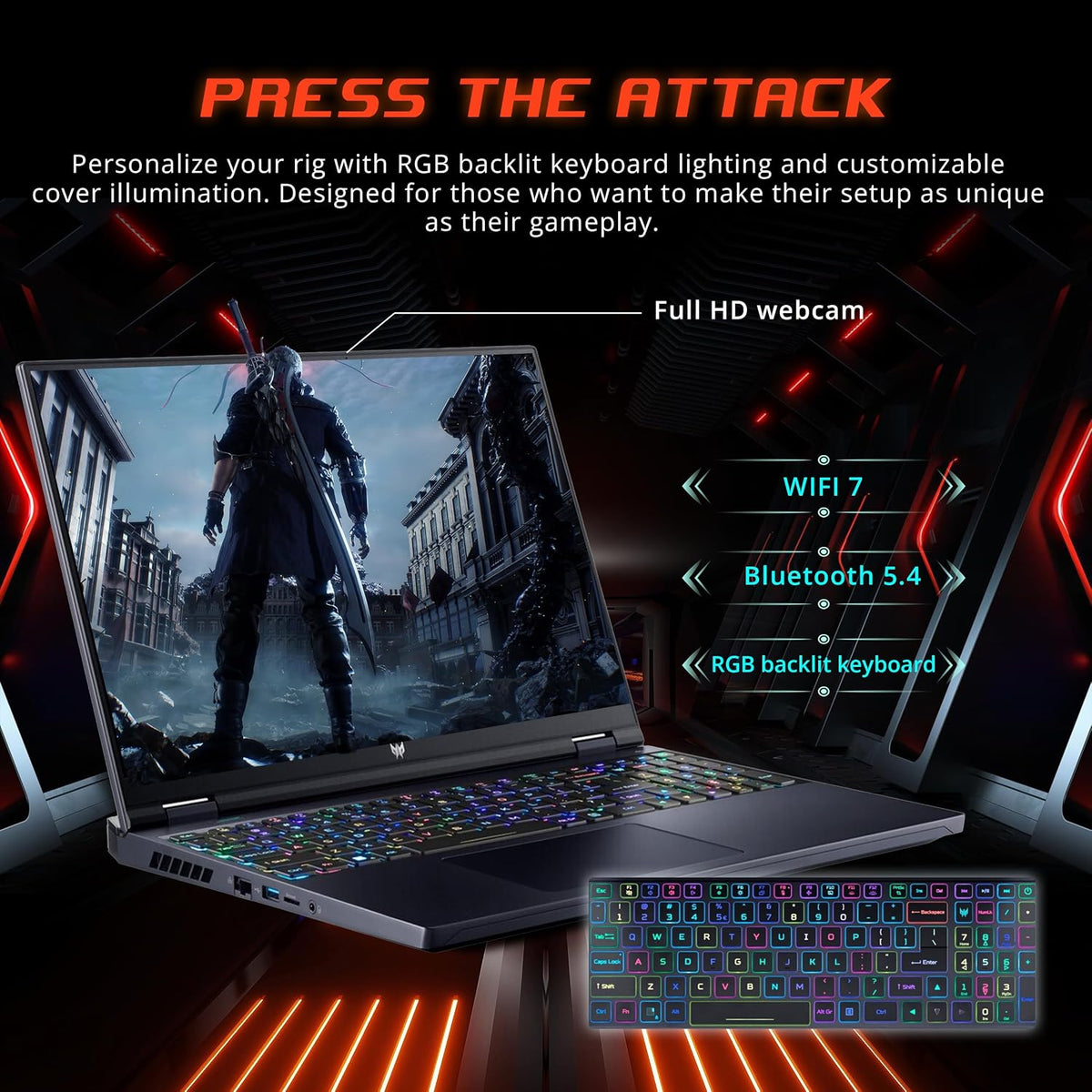 acer Predator 16 AI 16' WQXGA Gaming Laptop, Intel Core Ultra 9-275HX, Geforce RTX 5090, 64GB RAM, 5TB Storage(4TB SSD+1TB Docking Station Set), Per-Key RGB Keyboard, Wi-Fi 7, Win 11, Black