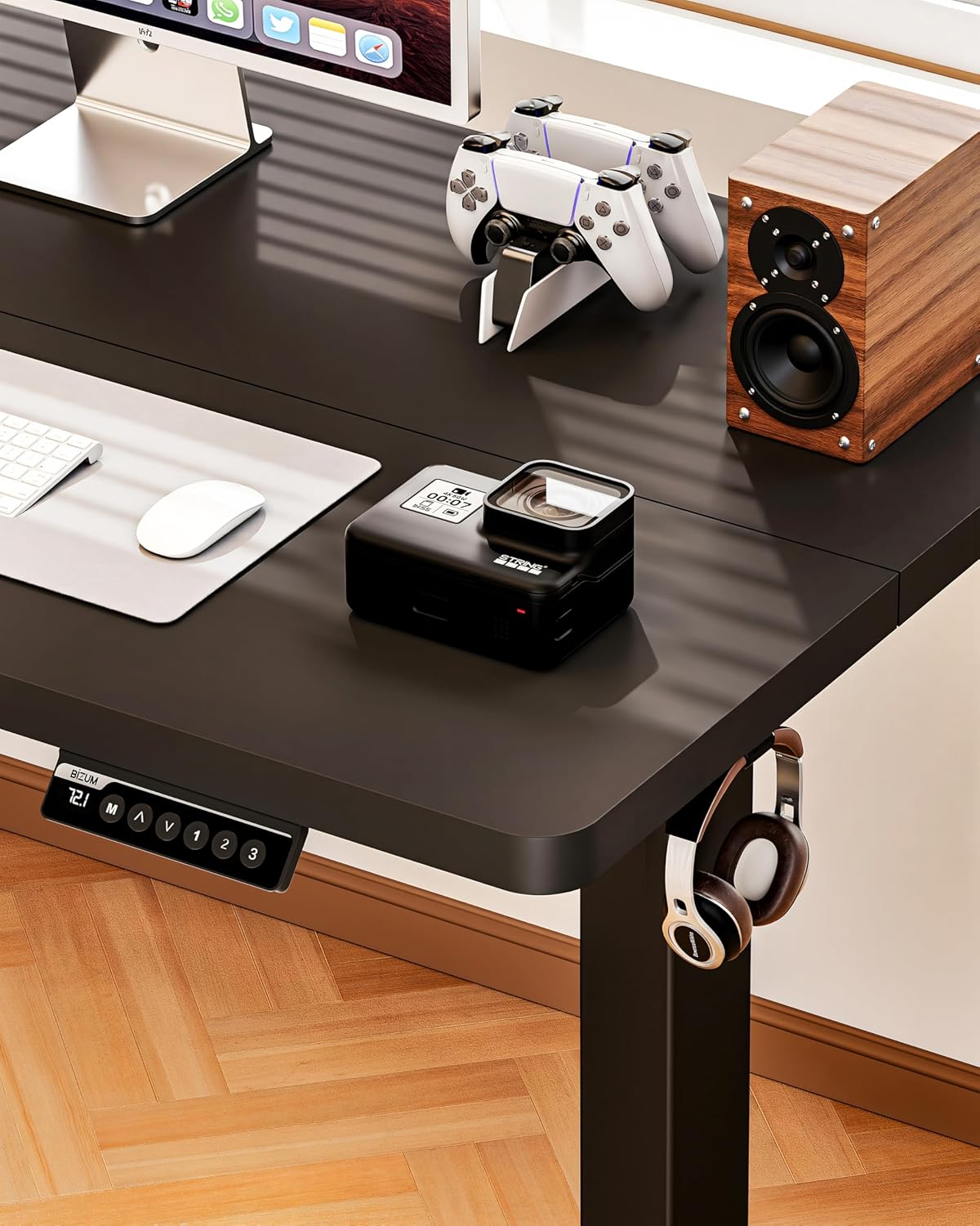 BIZUM Standing Desk Electric Adjustable Computer Desk-Stand up Desk Office Gaming Home Office Memory Desks 48x24 inches Black