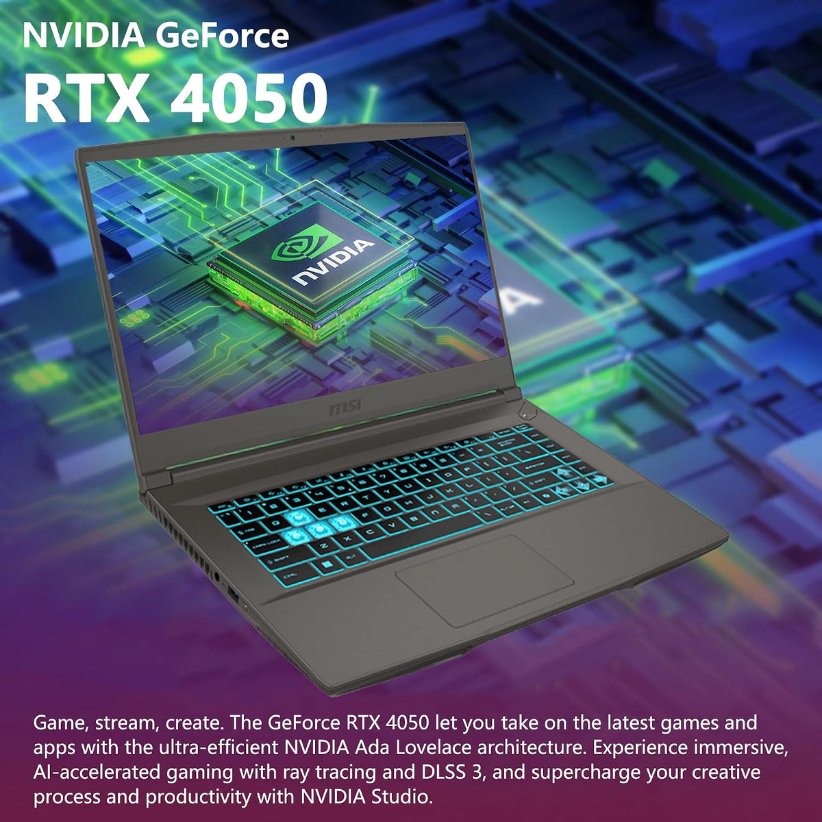 msi Thin 15 Gaming Laptop | 15.6' FHD IPS 144Hz | Intel 8-Core i5-13420H (> i7-12650H) | 32GB RAM 1TB SSD | GeForce RTX 4050 6GB | Type-C Backlit Keyboard Wi-Fi 6E Win11 w/DLCA Accessory