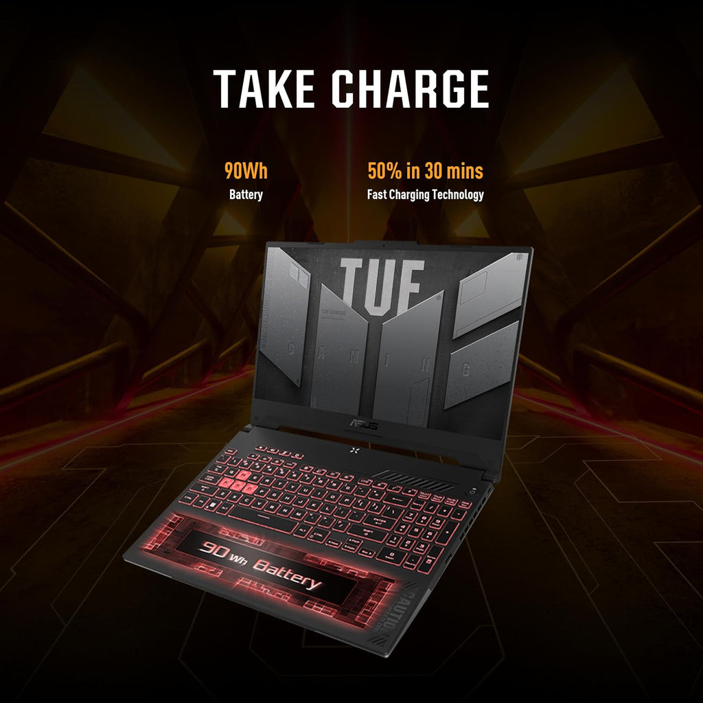 ASUS TUF Gaming A15 Gaming Laptop, 15.6' FHD 144Hz, 100% sRGB Display, GeForce RTX 4050, AMD Ryzen 7 7435HS, 16GB DDR5, 512GB PCIe SSD, Wi-Fi 6, Windows 11, FA507NUR-AS73