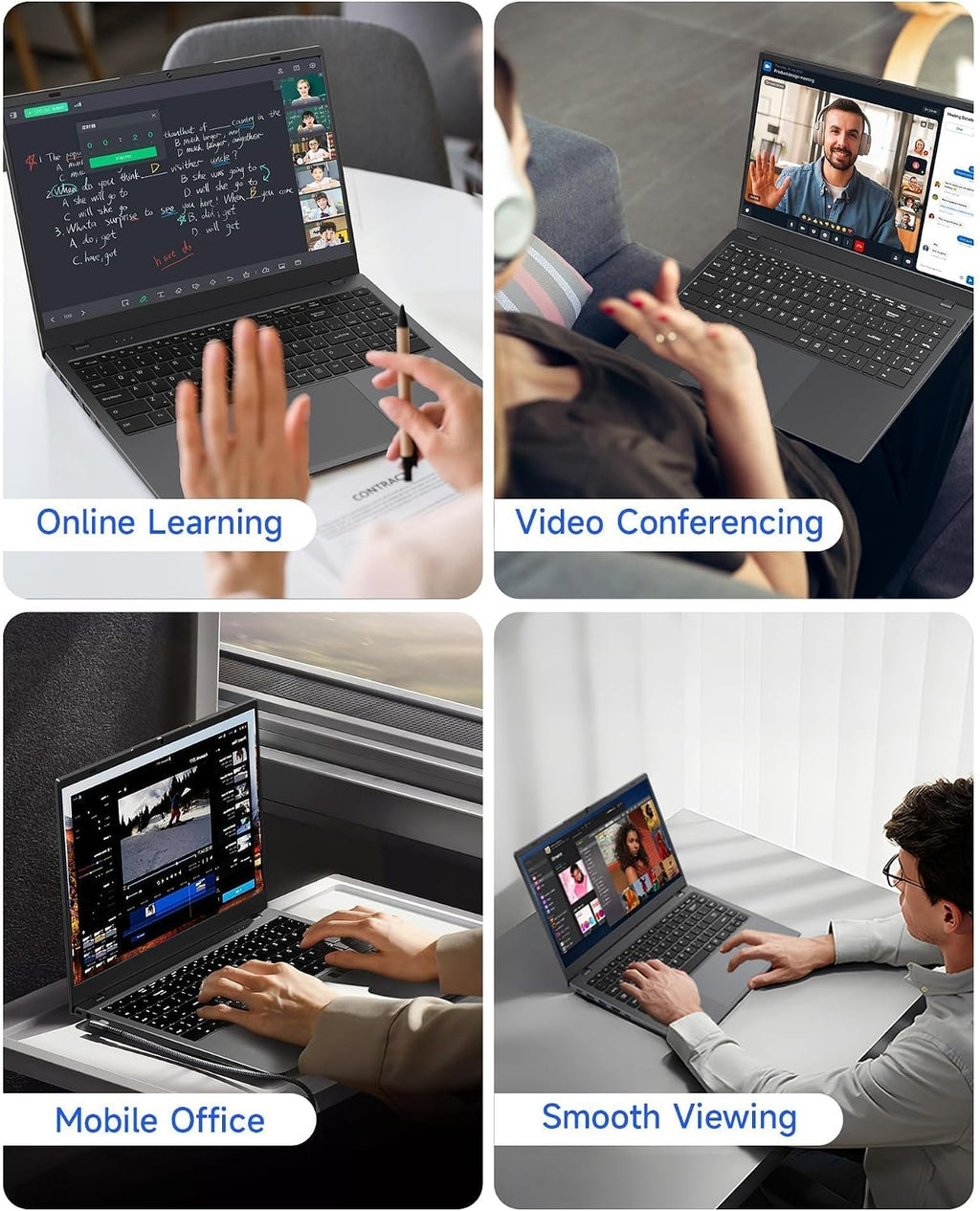Laptop with 12GB RAM 512GB SSD, 15.6 Inch FHD Laptop Computer, N95 Processor(up to 3.4GHz), Backlit Keyboard, Fingerprint Unlock, WiFi 6, Bluetooth 5.3