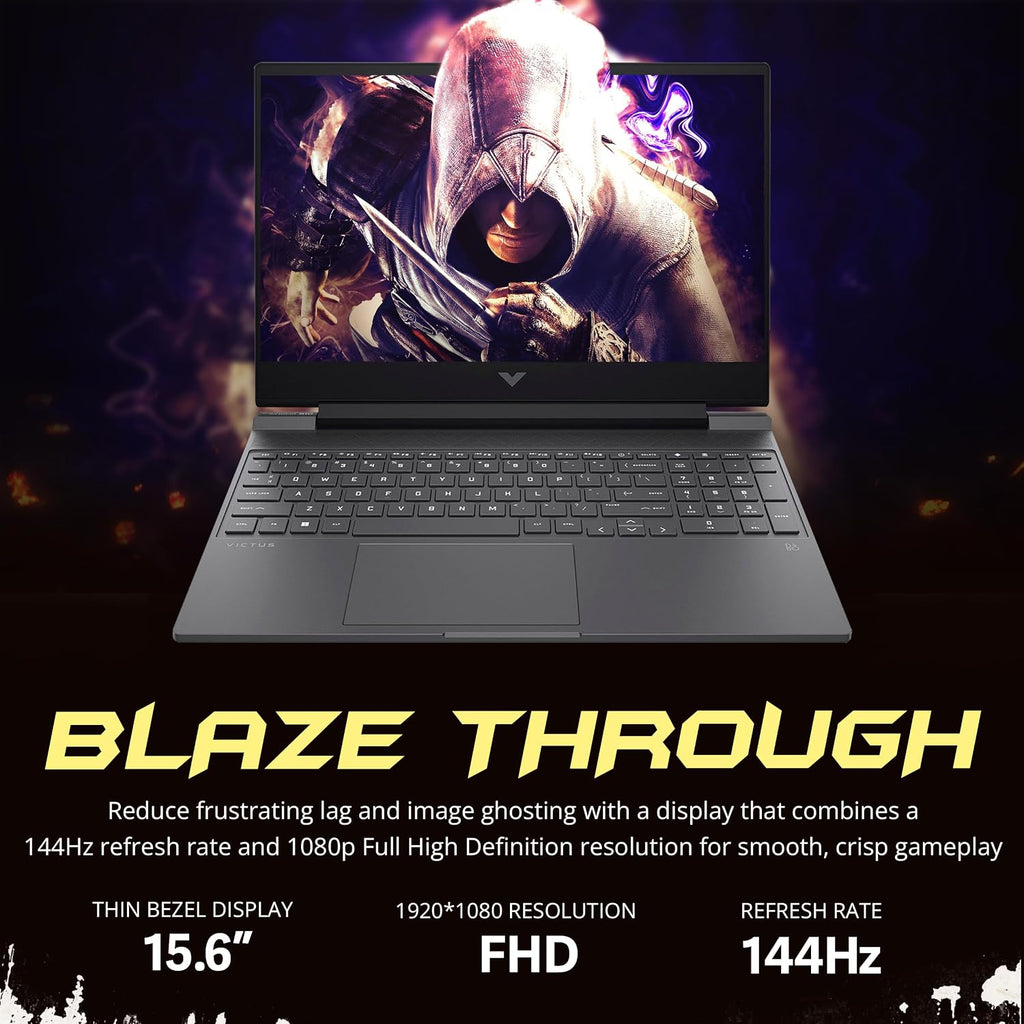 HP Victus 15.6' 144Hz FHD Gaming Laptop, Intel i5-13420H, 32GB RAM, 2TB PCIe SSD, NVIDIA GeForce RTX 4050, Backlit Keyboard, WiFi 6, Webcam, Win 11, Mica Silver, 256GB Docking Station Set