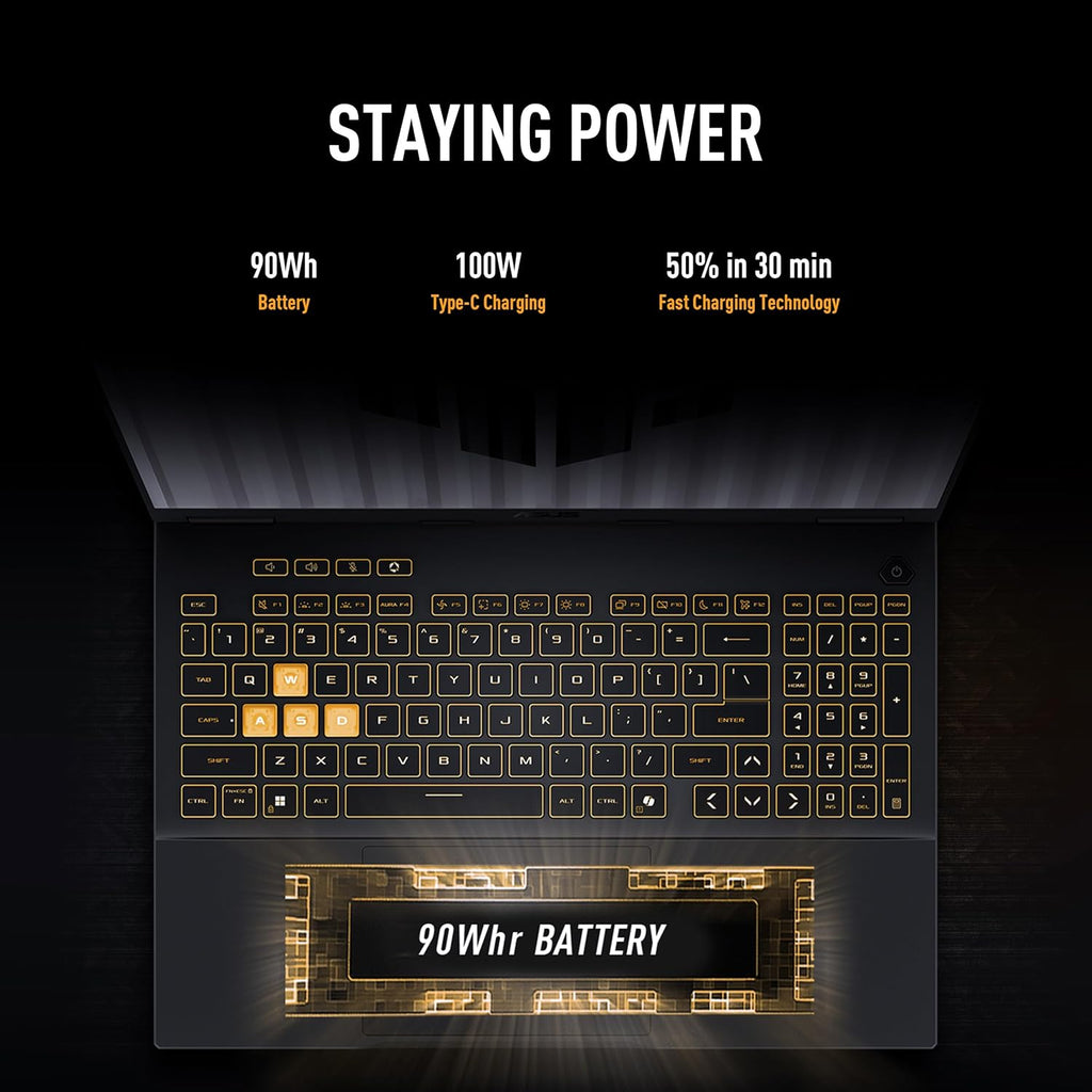 ASUS TUF Gaming F16 (2025) Gaming Laptop, 16' FHD+ 165Hz 16:10 Display, Intel® Core™ i5 Processor 13450HX, NVIDIA® GeForce RTX™ 5050, 16GB DDR5, 512GB PCIe Gen4 SSD, Wi-Fi 6E, Win 11 Home