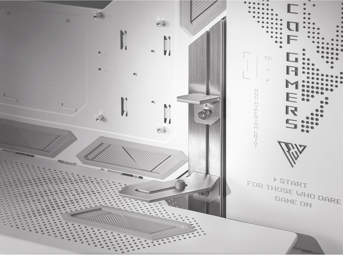 ASUS ROG Hyperion GR701 White EATX Full-Tower Gaming Case, High Airflow Design, Tool-Free Side Panels, Pre-Installed 4x140mm Fans, Supports 420mm Radiators, Built-in GPU Holder, Front USB-C