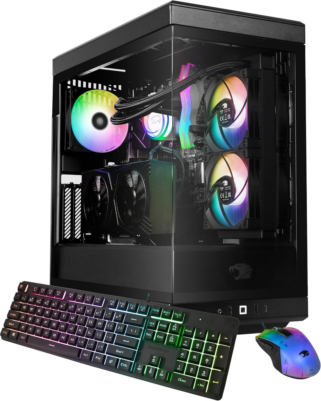 iBUYPOWER Y40 PRO Black Gaming PC Desktop Computer AMD Ryzen 7 7800X3D CPU, NVIDIA GeForce RTX 5070Ti 16GB GPU, 32GB DDR5 RGB 5200MHz RAM, 2TB NVMe SSD, Windows 11 Home, Keyboard, Mouse - Y40BA7N57T01