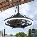 Fanbulous Outdoor Ceiling Fans with Light for Patios, 20' Weatherproof Plug in Ceiling Fan, Gazebo Fan Remote&APP Control, 3CCT Dimmable,Caged Ceiling Fan with Hanging Hook for Porch, Pergola,Canopy