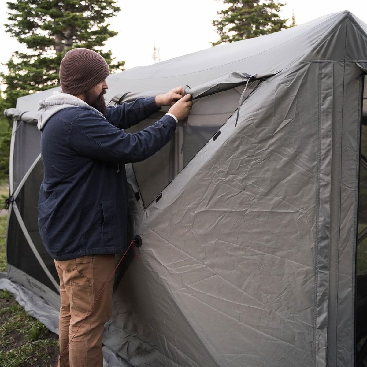 Gazelle Tents™ Tandem Gazebo, Easy Pop-Up Hub Screen Tent, Durable, TriTech Mesh, Waterproof, UV Resistant, 10-Person, Agave Green, 89' x 86' x 156', GG800AG