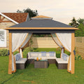 GarveeLife 11'x11 Pop-Up Gazebo, Instant Outdoor Canopy Tent with Mosquito Nettings, Durable Steel Frame, Water, and UV Proof, for Patio, Garden, Courtyard, Party (Khaki)