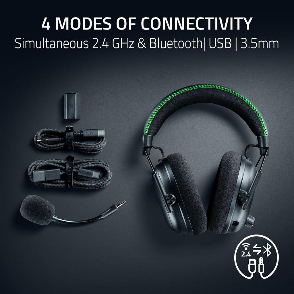 Razer BlackShark V3 Pro Wireless ANC Gaming Headset for Xbox: Full Band Mic - 50mm Driver - 2.4 GHz, Bluetooth, USB, 3.5mm - Works with PC, Mac, PS5, Nintendo Switch - Long Battery Life - 2XKO Edition