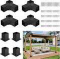 JEXALINE Aluminum Pergola Kit for 4'x4' Lumber, Heavy Duty Pergola Brackets with 3-Way & 4-Way Corner Brackets, DIY Gazebo Kit for Outdoor Patio Backyard Garden, Fits Actual 3.6' x 3.6' Wood
