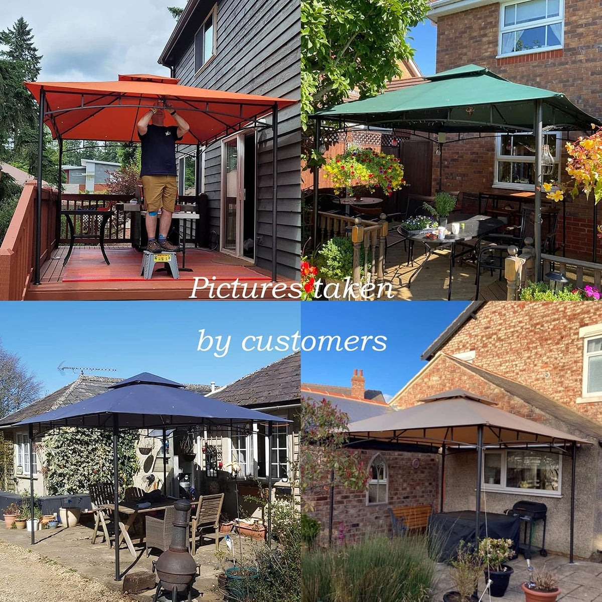ABCCANOPY Gazebos for Patios 8x8 - Outdoor Steel Frame Gazebo for Lawn Backyard Garden Deck (Black)