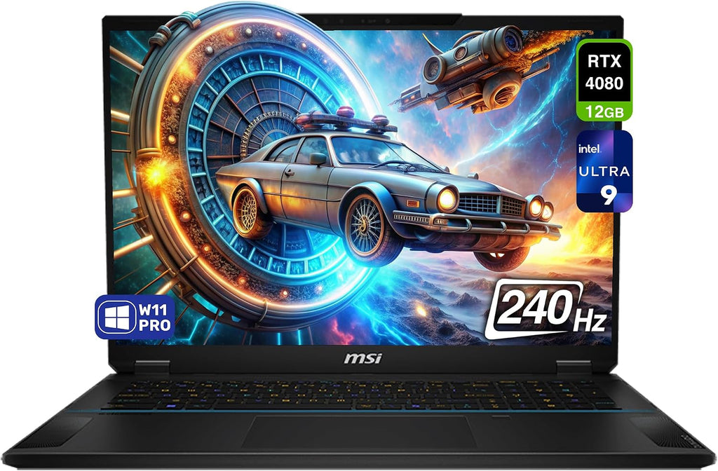 msi Stealth 18 AI Studio Gaming Laptop, Intel Ultra 9-185H, 64 GB DDR5 RAM, 4 TB + 4 TB PCle SSD, 18' QHD+ (2560x1600) 240Hz, Nvidia G-Force RTX 4080, Backlit Keyboard, W11 Pro