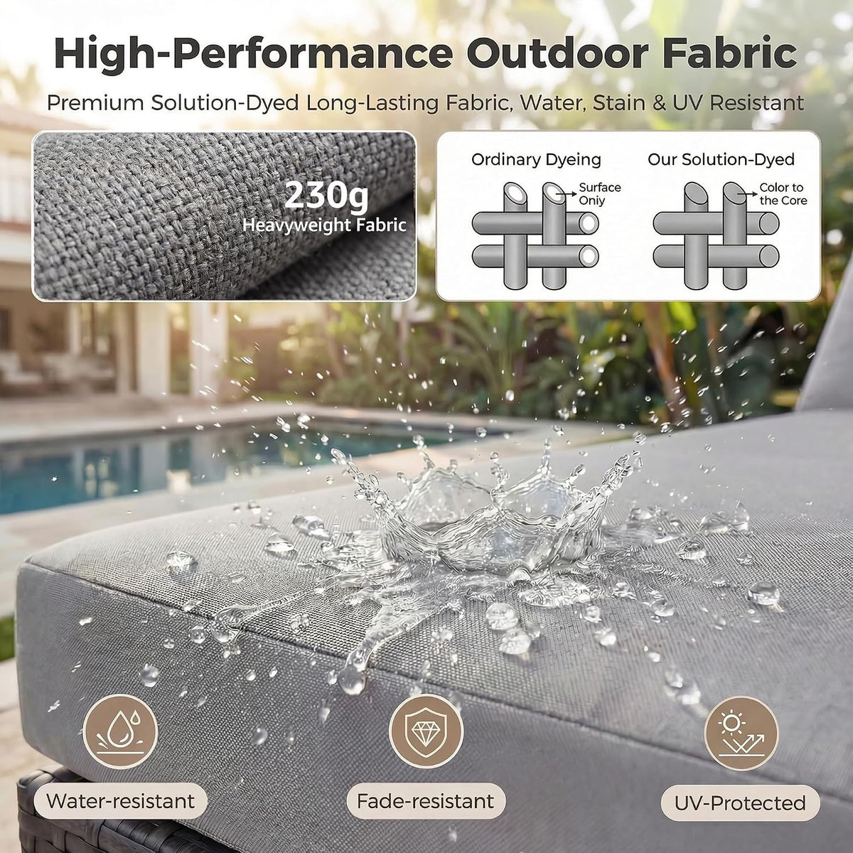 NICESOUL High-End Outdoor Patio Furniture Set with Natural Gas/Propane Firepits, 7 Piece Large Wicker Sectional Couches with Fire Table, 29.3'' High Back Deep Seating Comfy Conversation Sofas, Gray