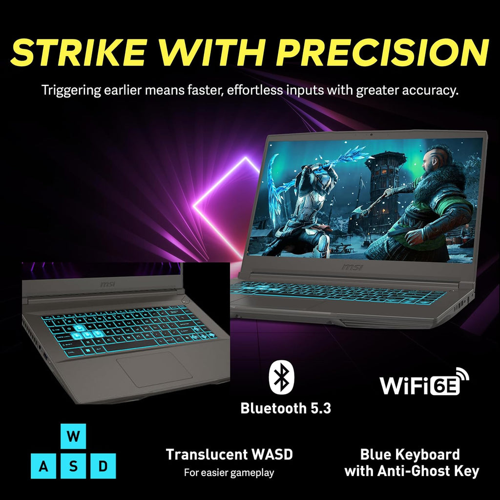 MSI Thin A15 15.6' FHD 144Hz Gaming Laptop, AMD Ryzen 5 7535HS, 8GB DDR5, 1.5TB Storage(512GB SSD+1TB Docking Station Set), NVIDIA GeForce RTX 4050 6GB GDDR6, Backlit Keyboard, Wi-Fi 6E, Win 11, Black