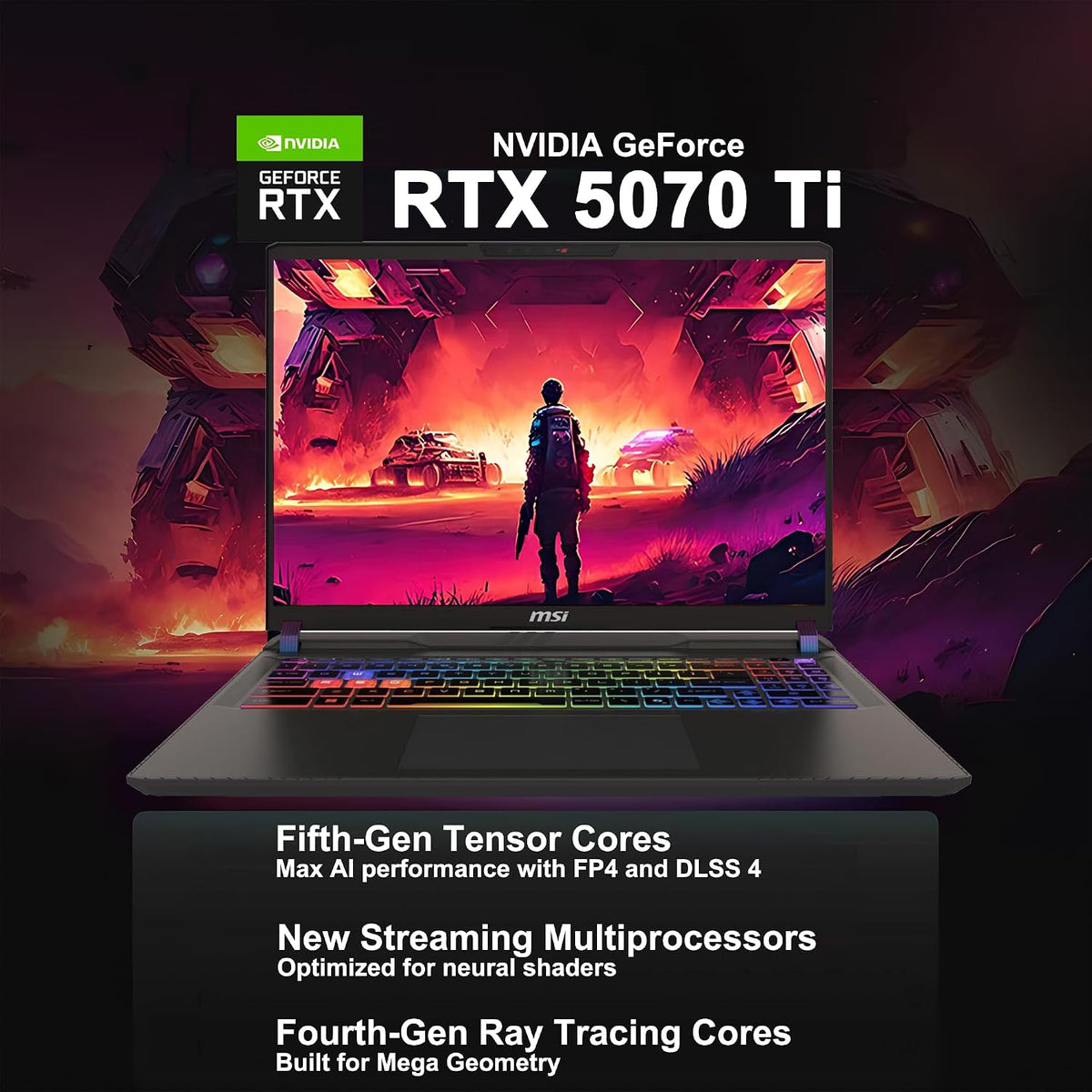 msi Vector 16 HX AI Gaming Laptop 16' WUXGA IPS 144Hz Intel 20-core Ultra 7 255HX (>i9-14900HX) 64GB DDR5 1TB SSD GeForce RTX 5070 Ti RGB Backlit Thunderbolt5 Wi-Fi6E Win11 ICP Hub PC