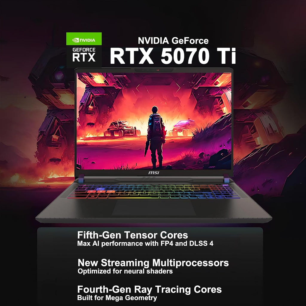 msi Vector 16 HX AI Gaming Laptop 16' WUXGA IPS 144Hz Intel 20-core Ultra 7 255HX (>i9-14900HX) 32GB DDR5 1TB SSD GeForce RTX 5070 Ti RGB Backlit Thunderbolt5 Wi-Fi6E Win11 ICP Hub PC