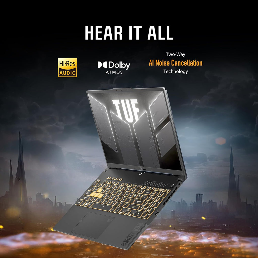 ASUS TUF Gaming F16 Gaming Laptop, 16' FHD+ 144Hz IPS-Level 16:10 Display, Intel® Core™ 5 210H, NVIDIA® GeForce RTX™ 4050, 16GB DDR5, 512GB PCIe Gen4 SSD, Wi-Fi 6, Win11 Home, FX607VU-SS53